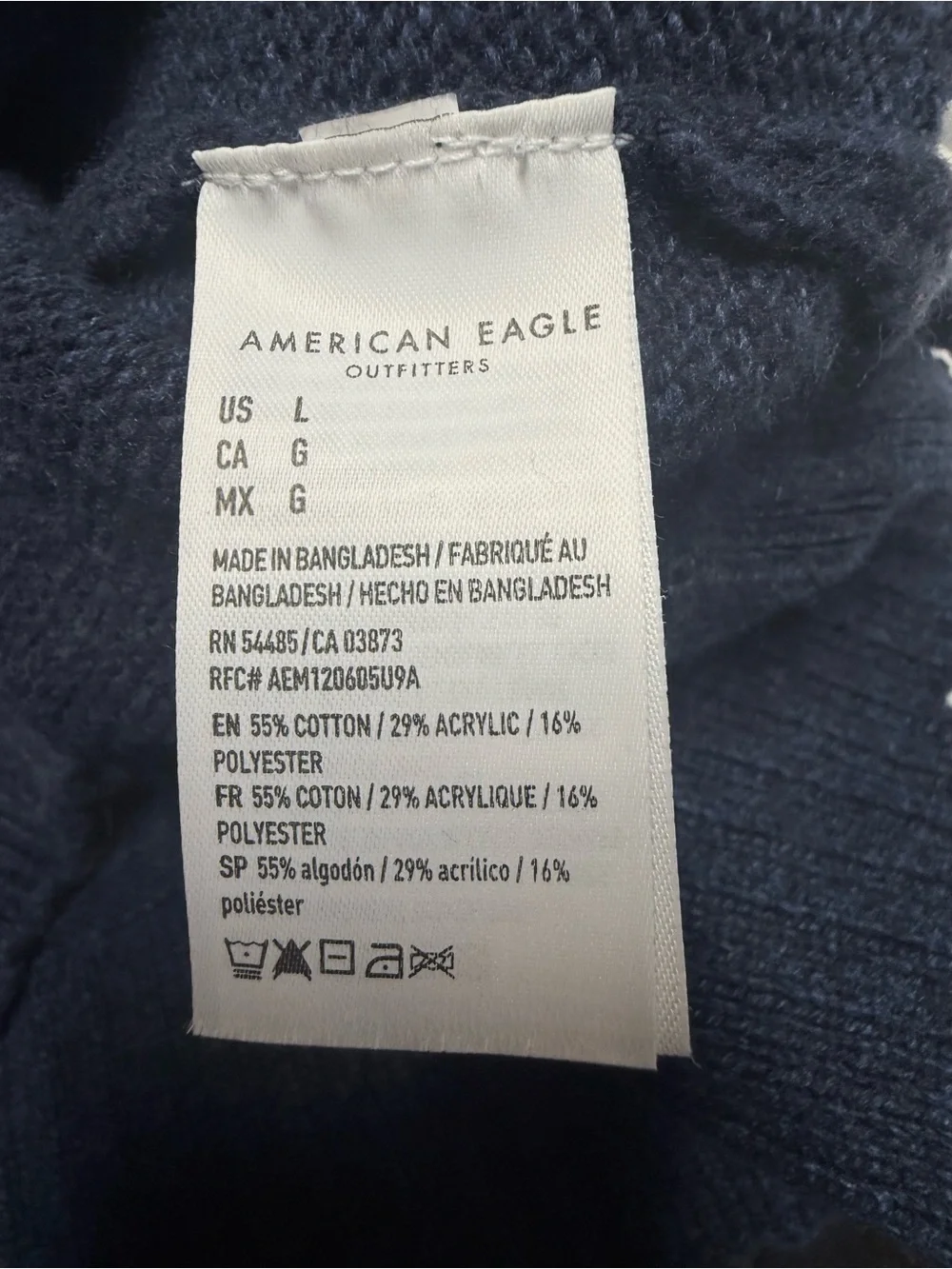 American Eagle Outfitters Men's Aztec Southwest Hooded Sweater Sz L Blue Tan